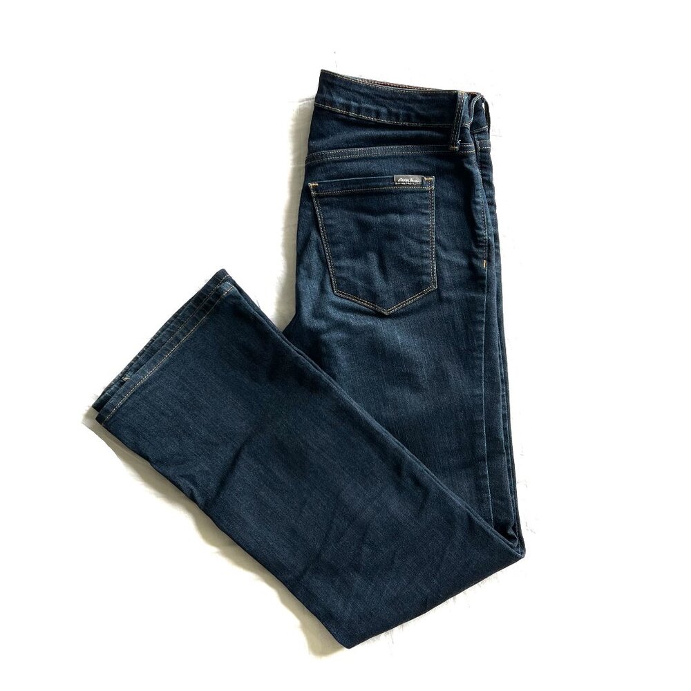Eddie Bauer Curvy Bootcut Denim Jeans Womens, dark wash, size 2 petite